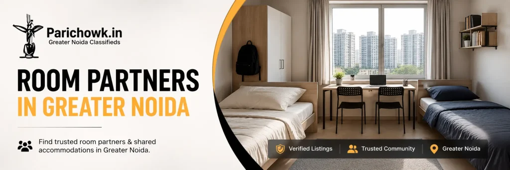 banner for finding room partners in greater noida